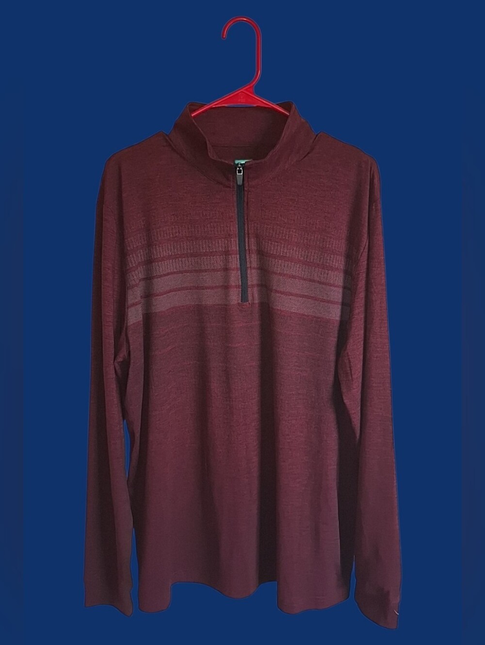 Men's Zip-Neck Sweater - Burgundy